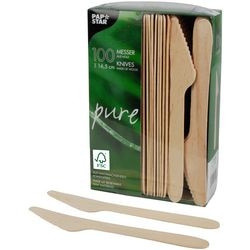 Messen Papstar hout 16,5 cm bruin