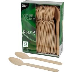 Lepels Papstar hout 15,7 cm bruin