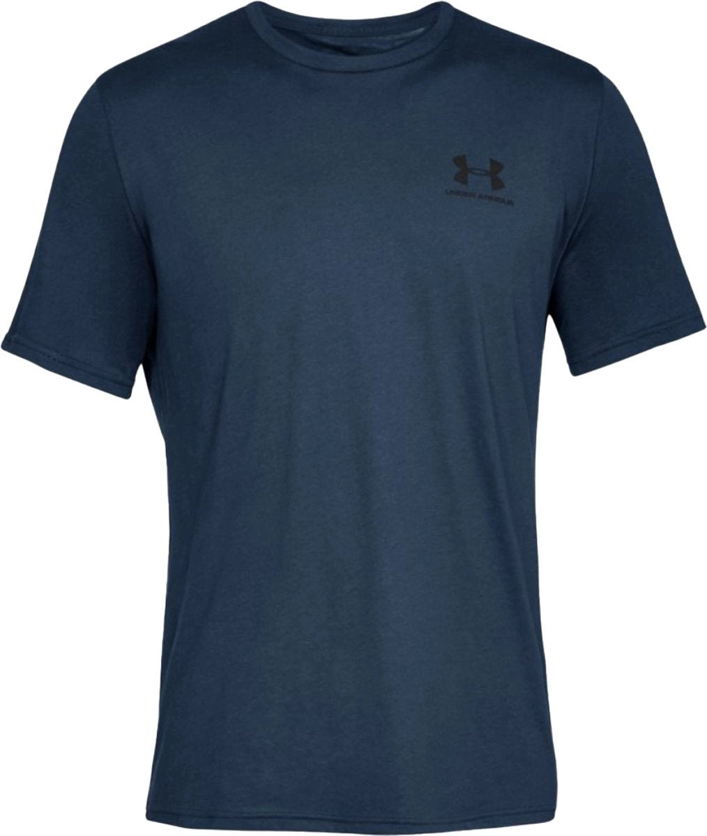 Under Armour ua m sportstyle lc ss-blu heren sportshirt - academy - zwart