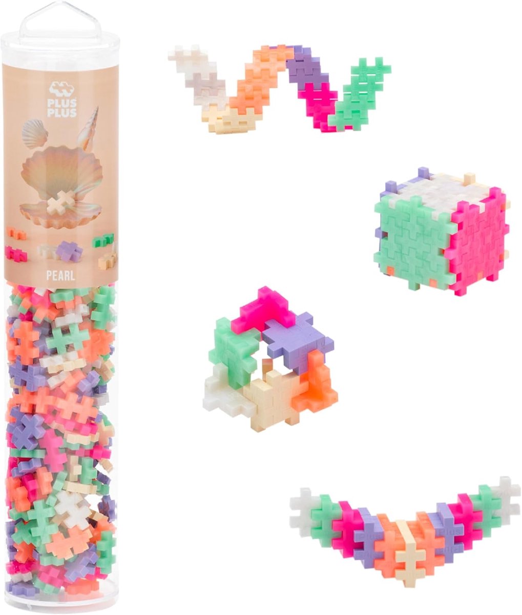 Plus-Plus tube pearl 100 delige bouwset - 4315 - bouwspeelgoed - constructiespeelgoed - set met bouwstenen - vanaf 5 jaar