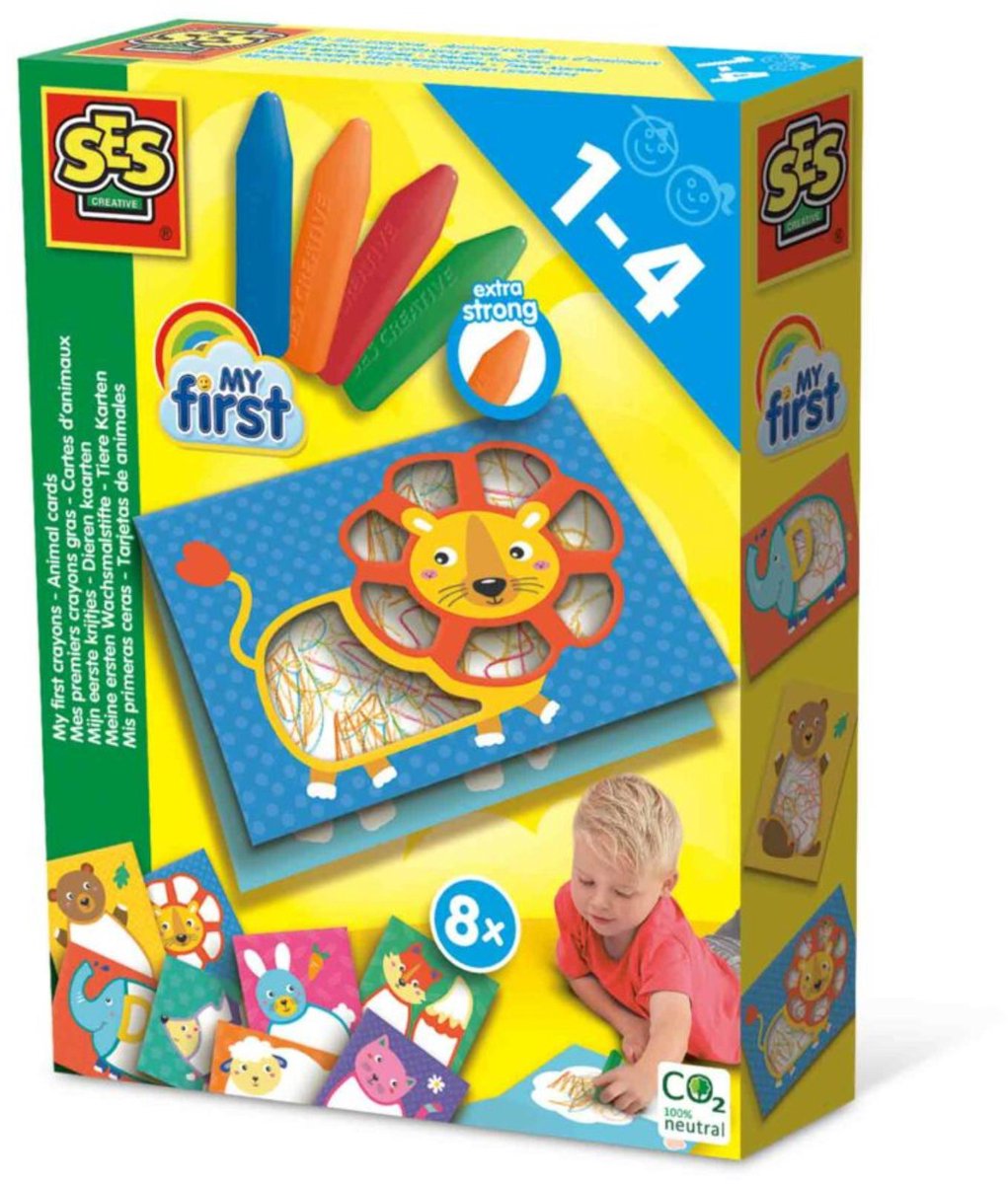 SES Creative Ses my first - krijtjes dieren kaarten