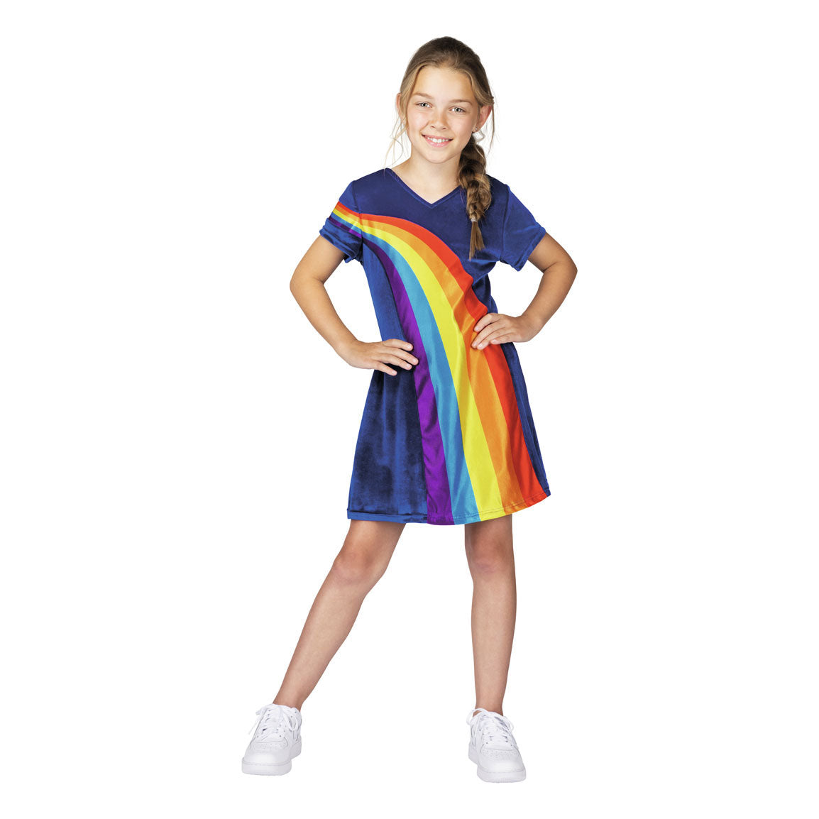 Studio 100 K3 verkleedjurk - regenboog blauw, 6-8 jaar