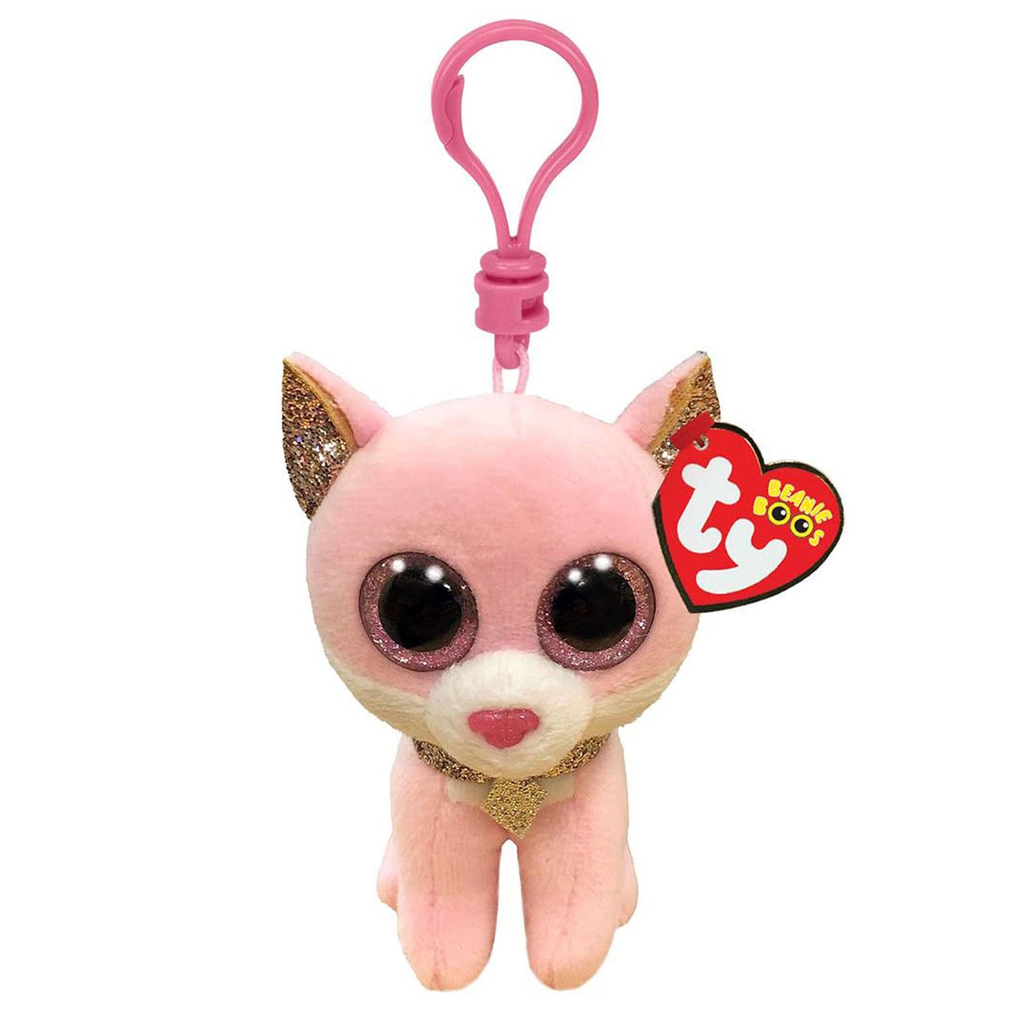 Ty Beanie boo's clip fiona pink cat, 7cm