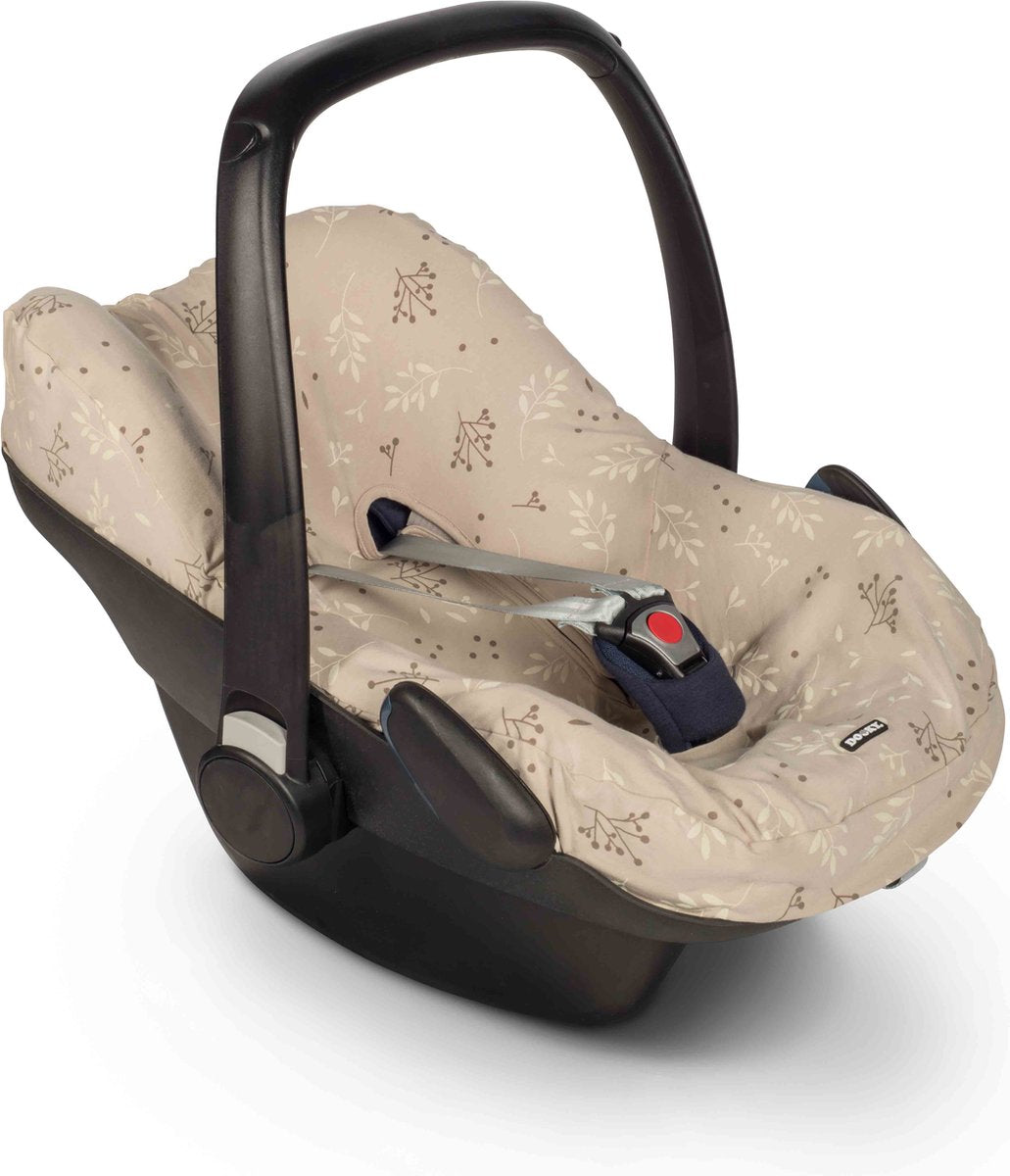 Dooky seat cover 0+ autostoelhoes romantic leaves beige - universele autostoelhoes maxi cosi cabriofix, maxi cosi hoes pebble, maxicosi hoes, cybex en meer - autostoelhoes baby universeel