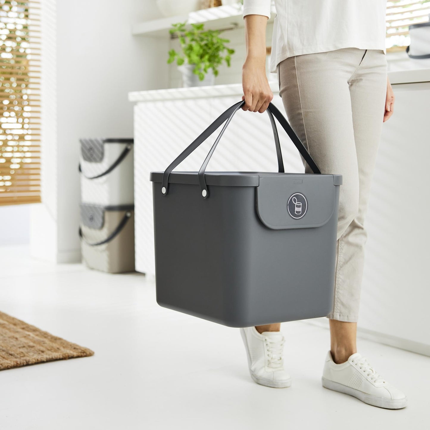 Rotho albula afvalscheider 40l antraciet