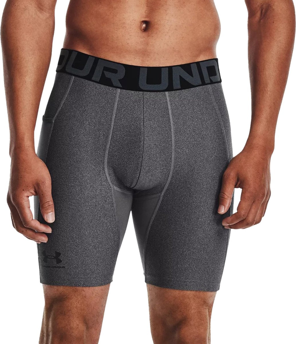 Under Armour ua hg armour shorts-gry heren sportbroek - carbon heather - zwart