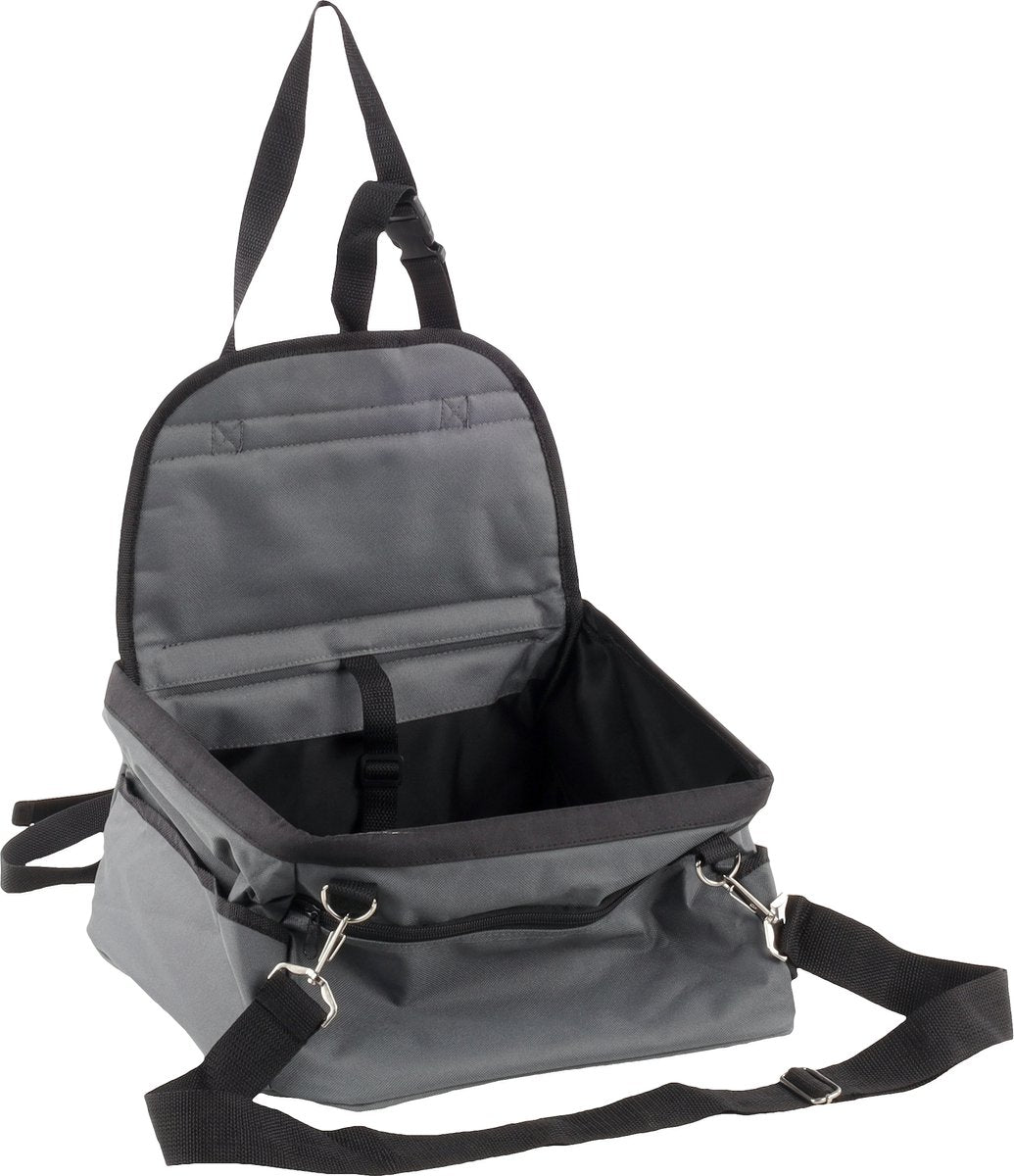 Flamingo Autostoel hond – autostoel ona grijs – 36x33x20cm – opvouwbaar wasbaar – veilig en compact