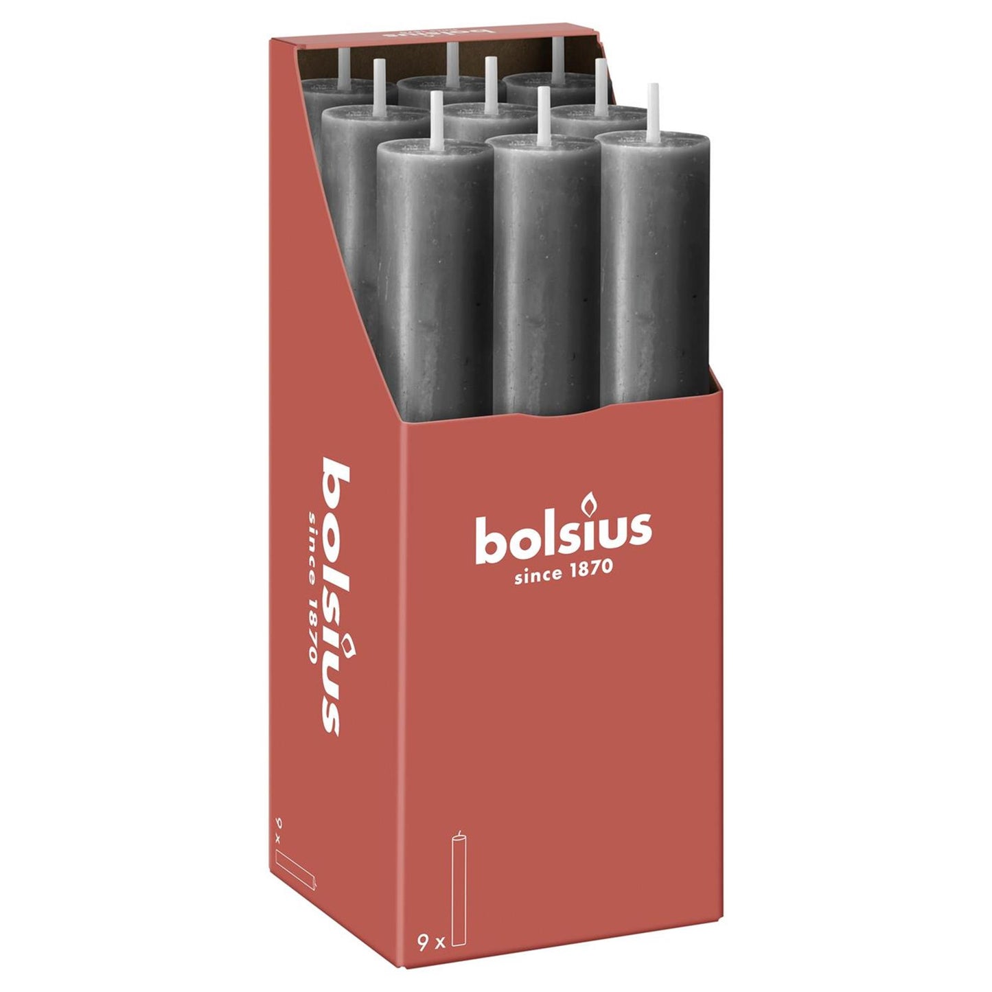 Bolsius tafelkaars xl 230 30 stormgrijs