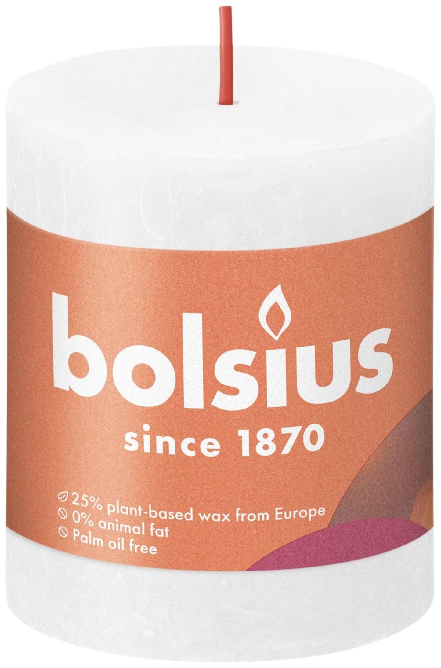 Bolsius stompkaars 8x6.8 cm wit