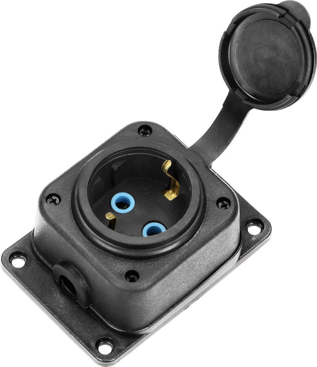 ORNO Heavy-duty opbouw wandcontactdoos met afdichting - vochtbestendig rubber ip44 - brandwerend - 1-voudig