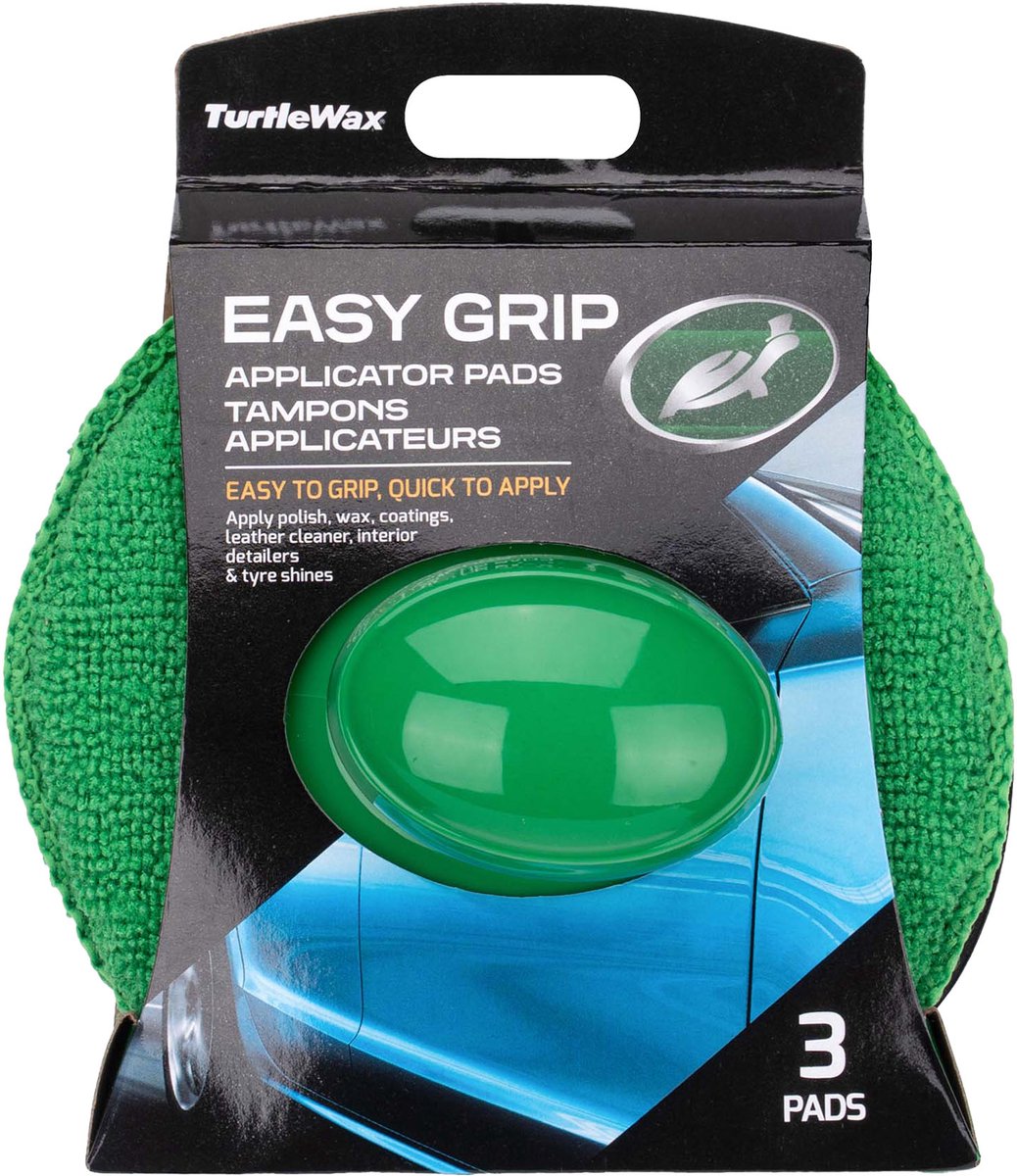 Turtle Wax easy grip applicator pads - 2 microvezelpads en 1 schuimpad - comfortabele handgreep - geeft optimale controle - snel wisselen van pads door klittenband bevestiging