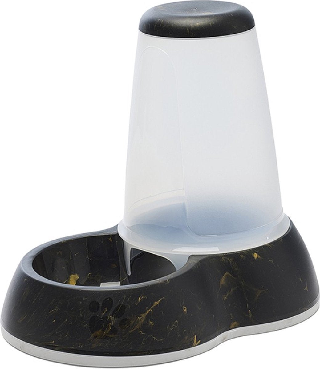 Savic Voerdispenser - antislip design zwart goud - 3l, 32.5x22x29 cm, geschikt voor katten en kleine honden