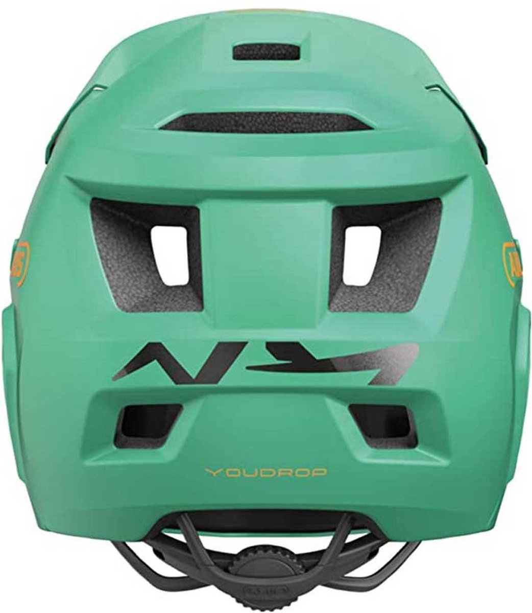 ABUS mtb-helm youdrop ff - fullface-helm voor kinderen en jongeren - voor beginners in de mountainbikesport - met afneembare kinbescherming - lichtgroen, maat s