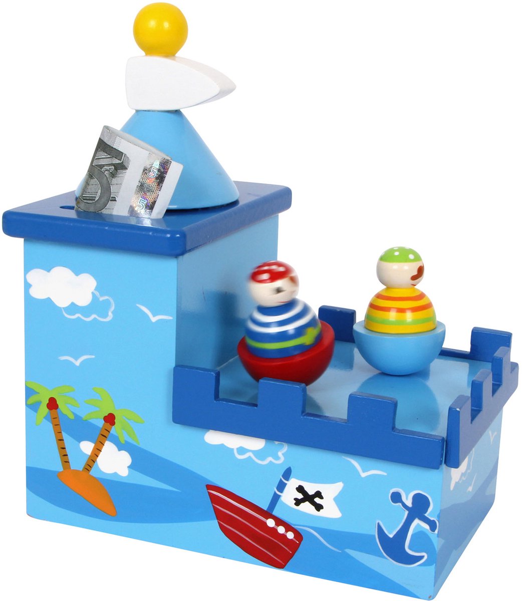 Small Foot - houten muziekdoos en spaarpot piraat