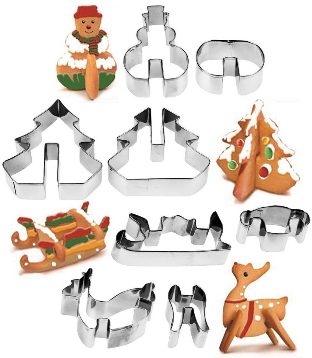 La Cucina Uitsteekvormenset 3d kerstkoekjes, 8dlg.