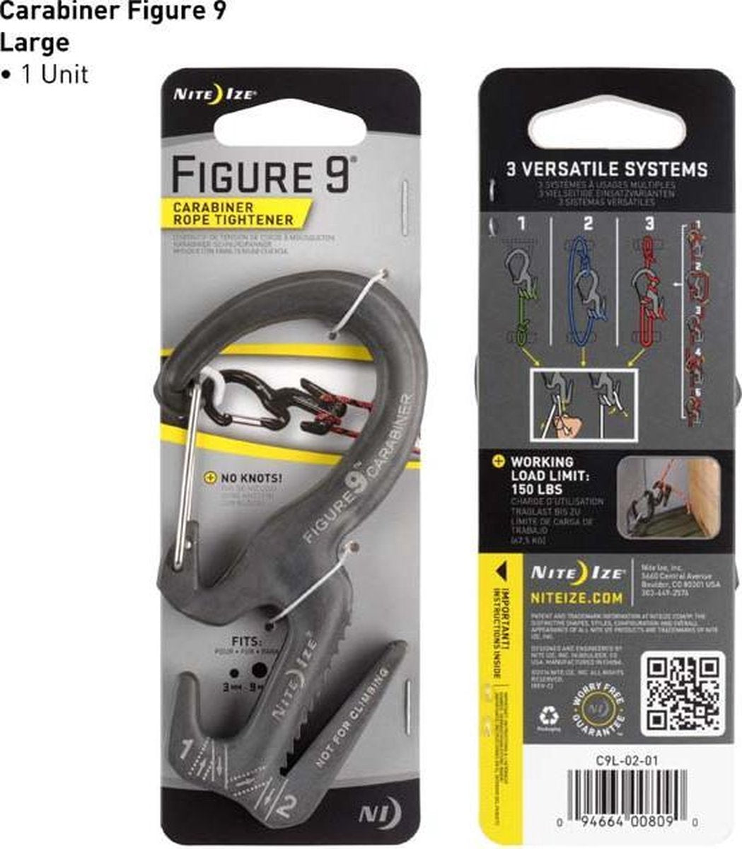 Nite Ize ni-c9l-02-01 karabijn figure9 large 116 mm x 56 mm x 13 mm 1 stuk(s)