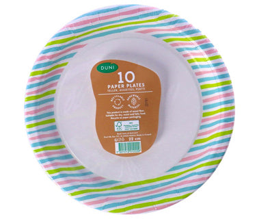 Duni papieren borden stripes ø22cm 10st