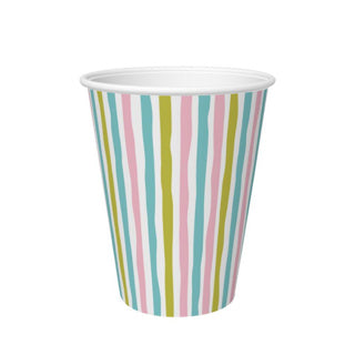 Duni papieren bekers stripes 24cl 10st