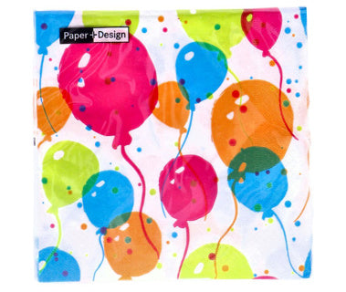Duni servetten splash balloons 33x33cm