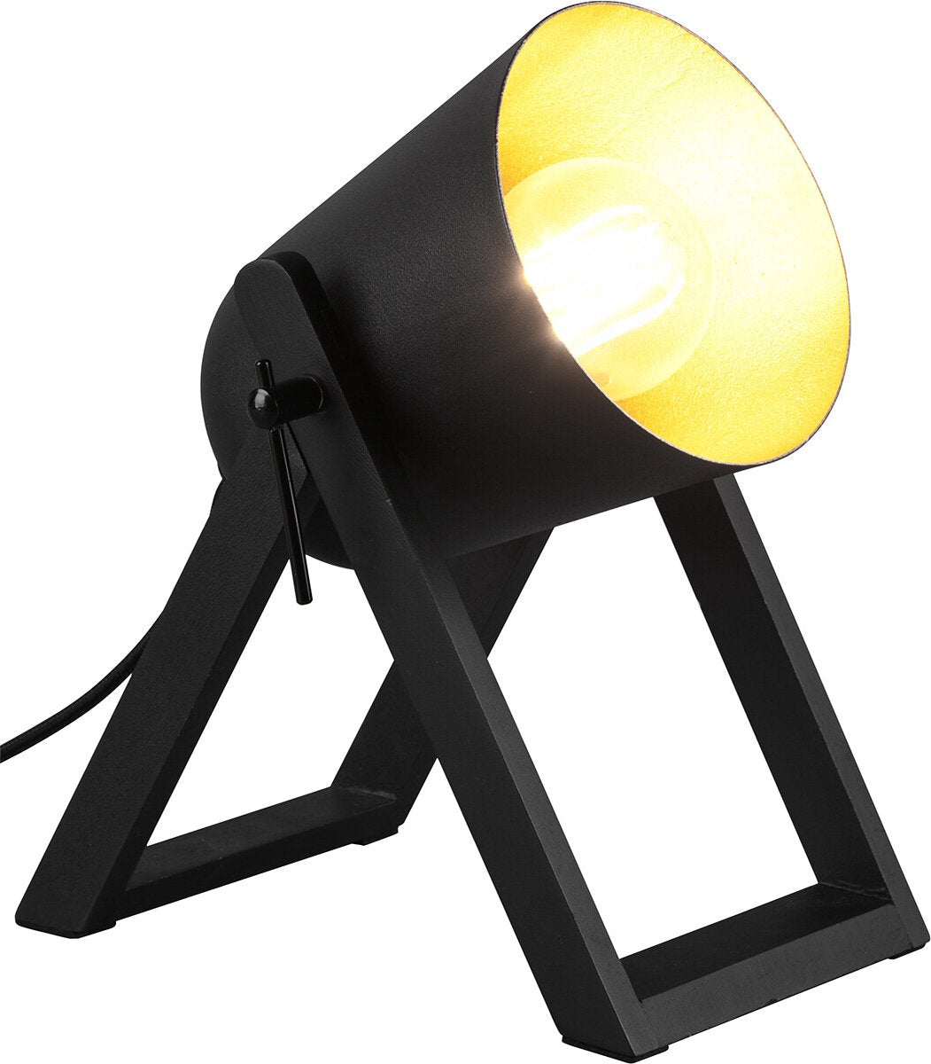 RL LIVE YOUR LIGHT Reality marc - tafellamp - zwart-goud - excl. 1x e27 4,9 w - snoerschakelaar