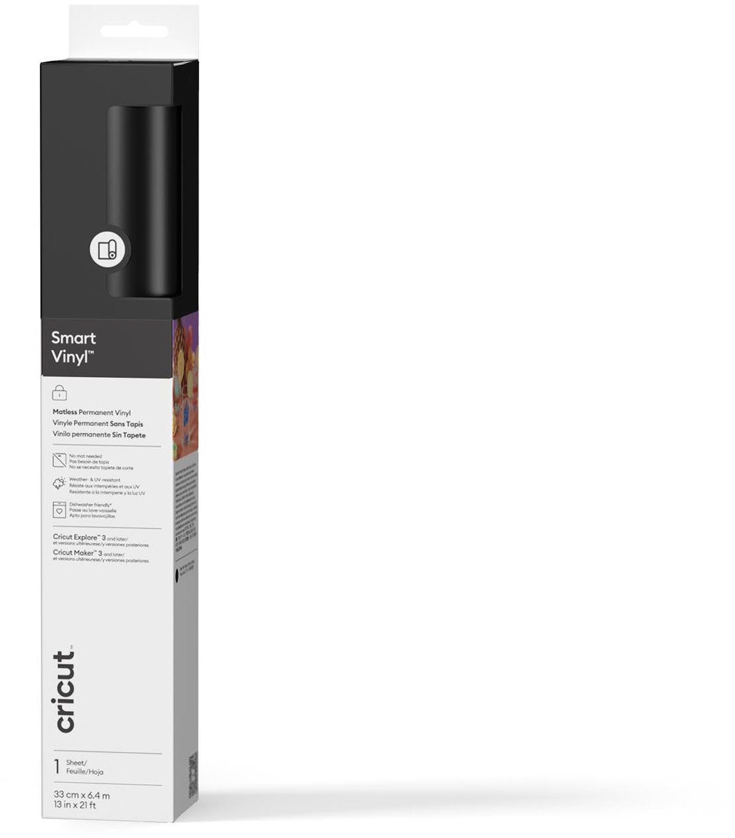 CRICUT ™ smart vinyl™ verwijderbaar zwart, geen mat nodig (6,4 m)