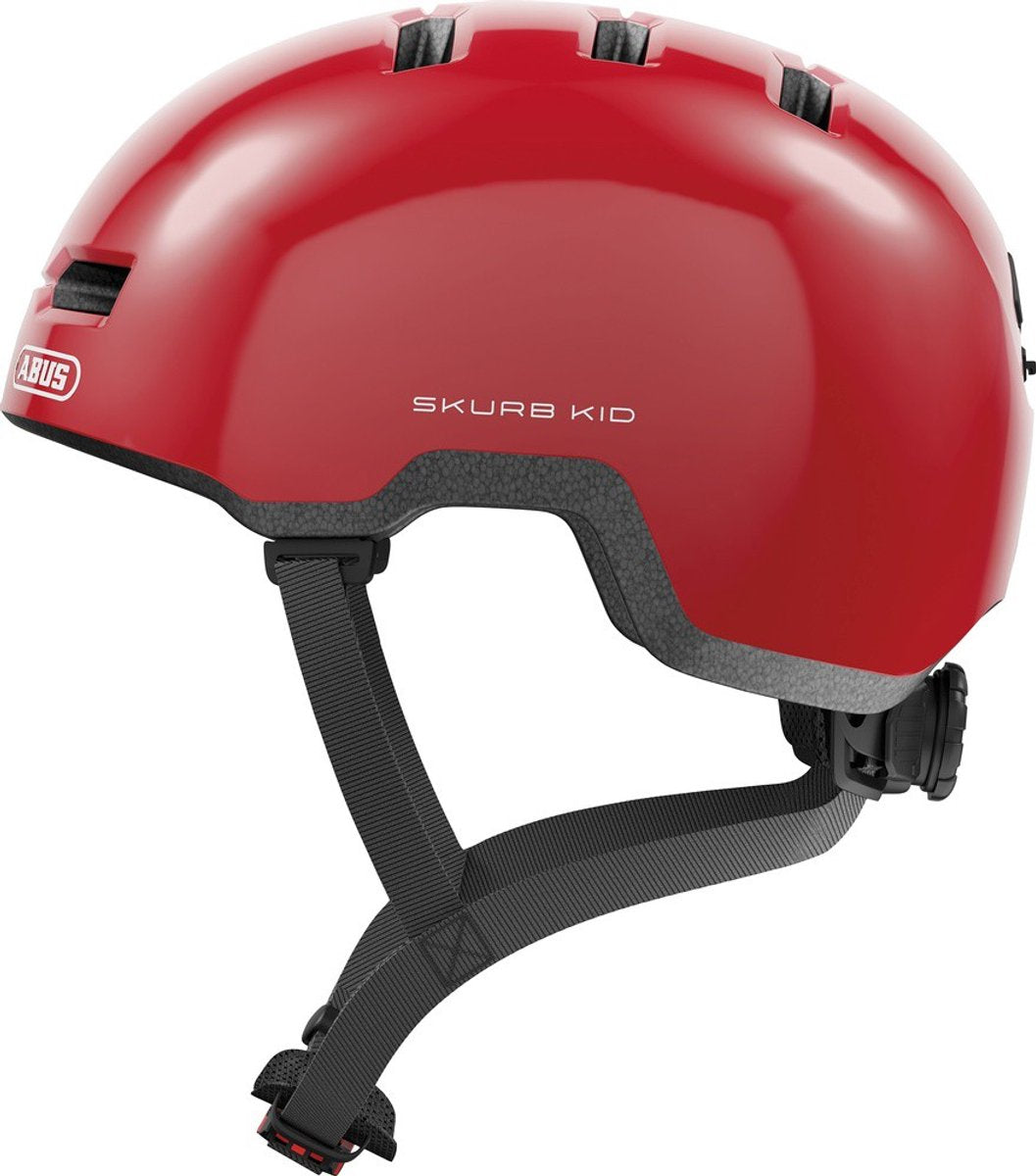 ABUS Fietshelm skurb kid shiny red s - 45-50 cm - rood - geschikt voor gebruik op kinderfietsen - 240 g