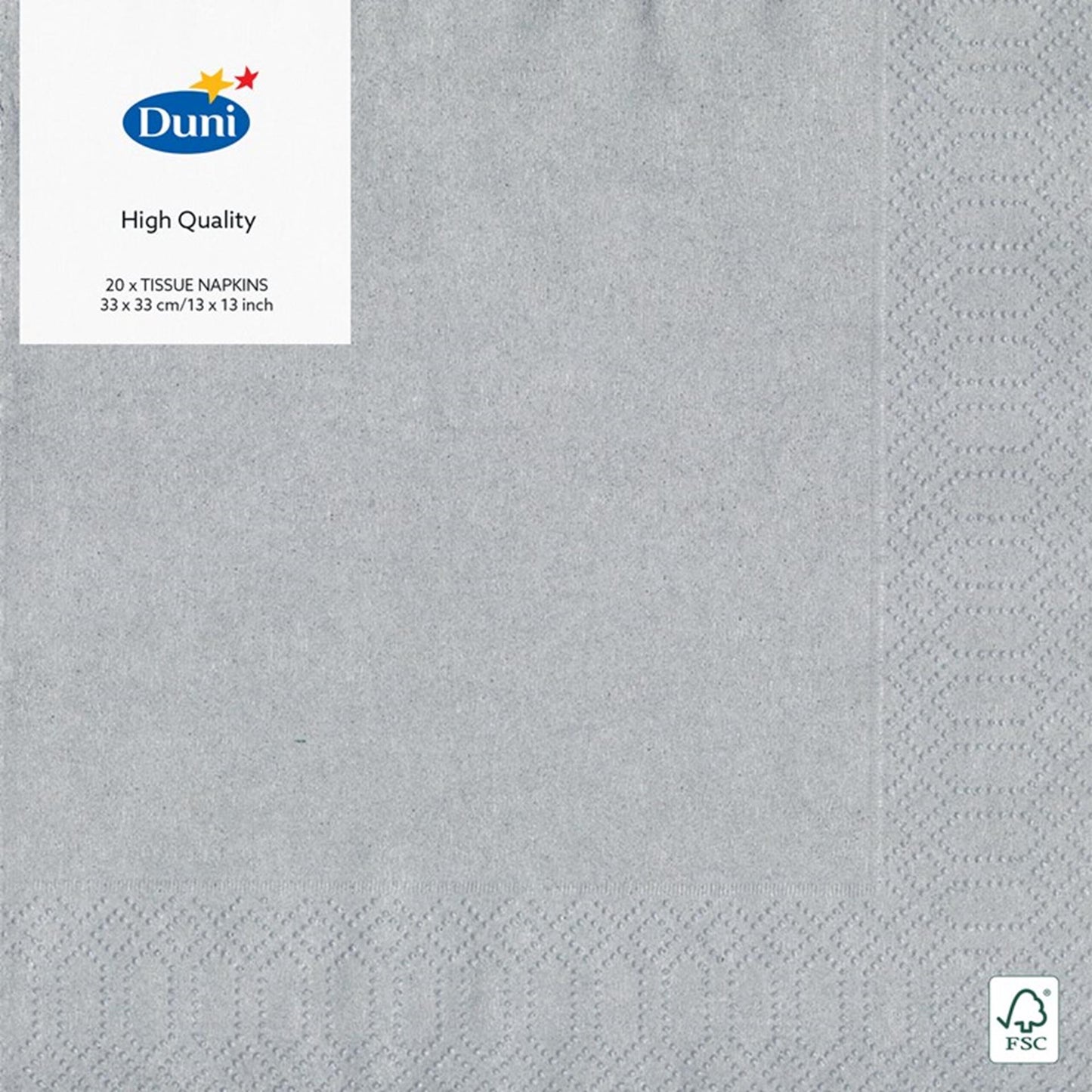 Duni servetten zilver 33x33 cm