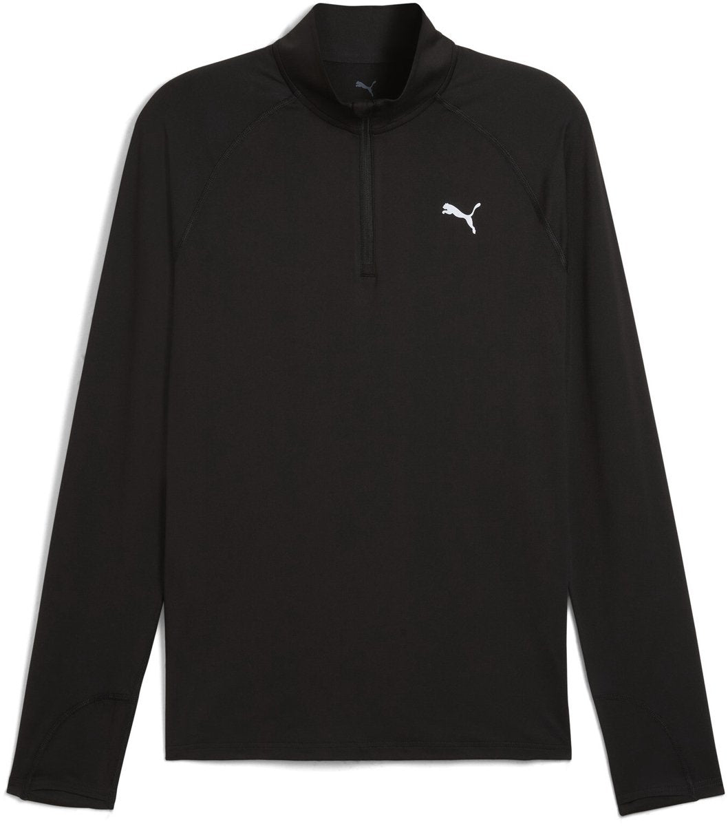 PUMA m run velocity cloudspun 1 4 zip heren sporttop - black