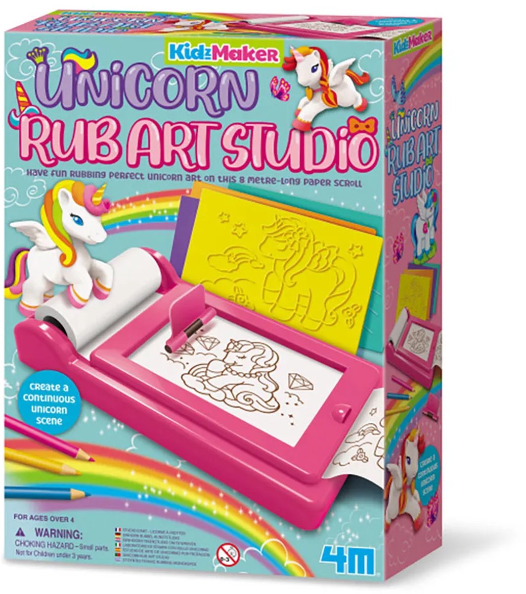 4M knutselen - eenhoorn kunst studio - creatief speelgoed - 8 sjablonen - kidzmaker art kit - 5 jaar