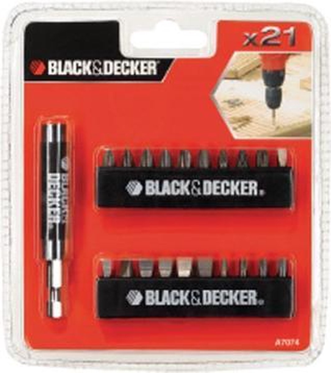 BLACK+DECKER a7074-xj - schroefbitset - 21-delig - magnetische houder