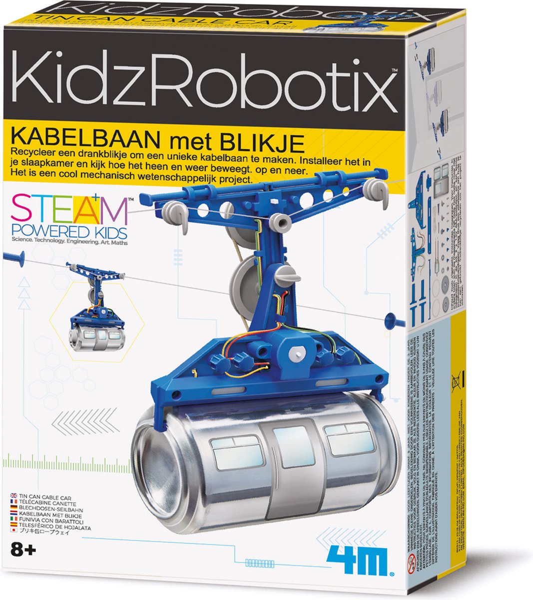 4M wetenschap en spel - maak je eigen kabelbaan - bouwpakket mechanica - kidzrobotix - 8+