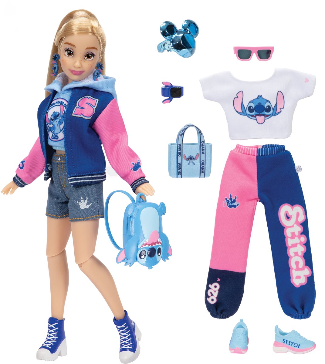Jakks Disney ily 4ever 29cm stitch-geïnspireerde modepop met collegejasje
