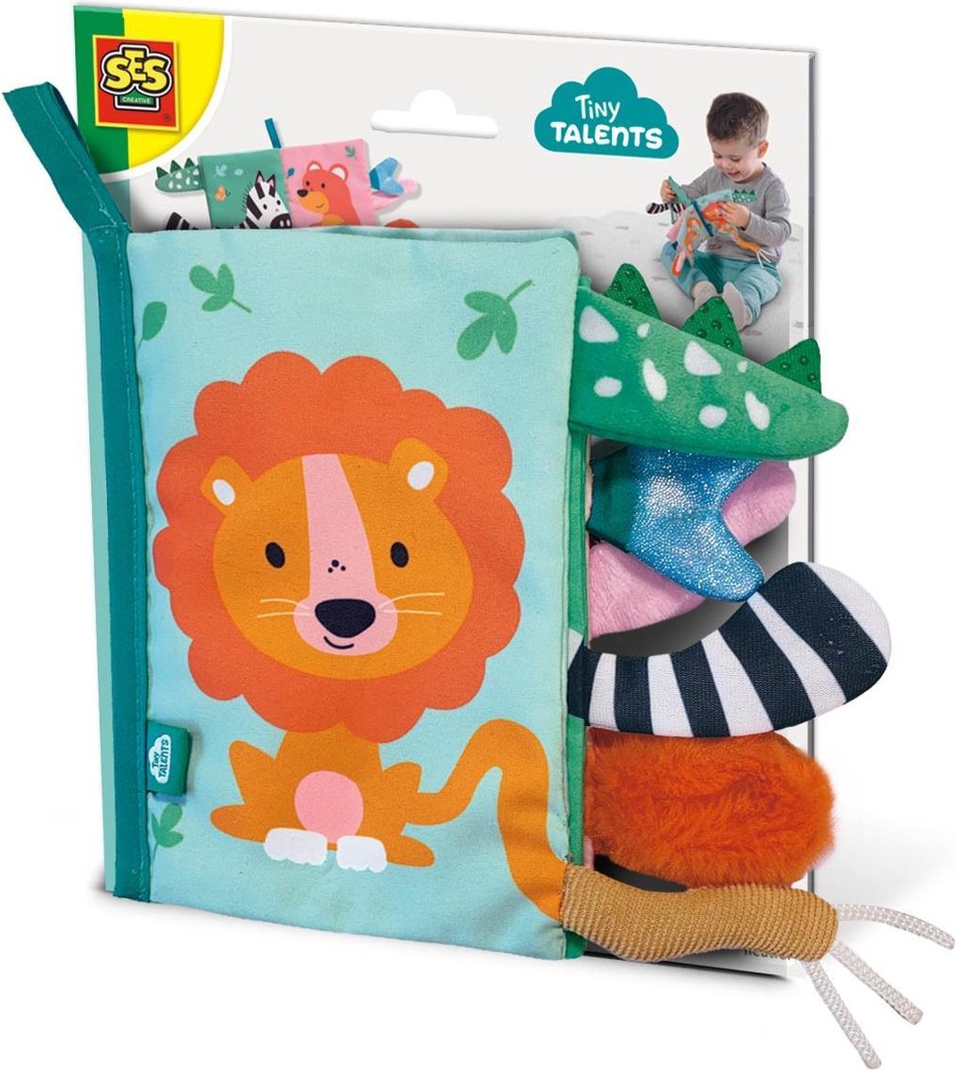 SES Creative Ses tiny talents sensory soft dierenstaarten boek