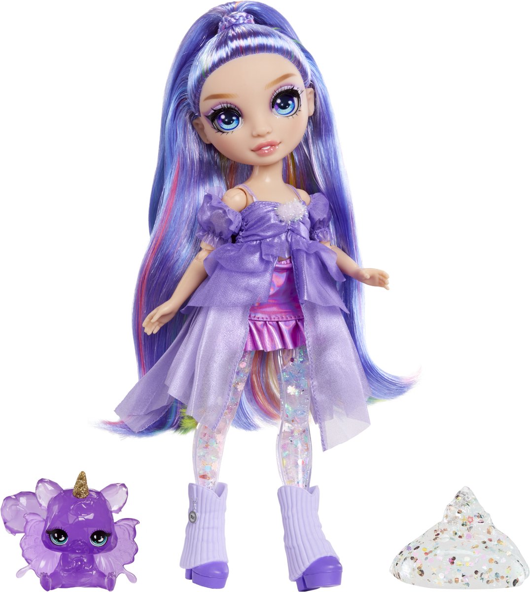 Rainbow High shimmers met slijm-modepop - violet (paars)