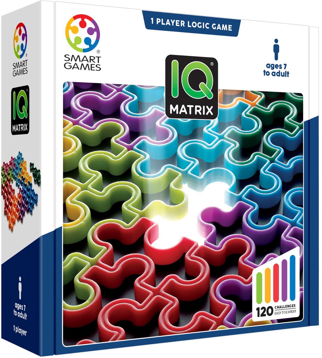 SmartGames iq matrix - logisch denkspel reispuzzel - 120 opdrachten met holle puzzelstukken - educatief solospel - vanaf 7 jaar