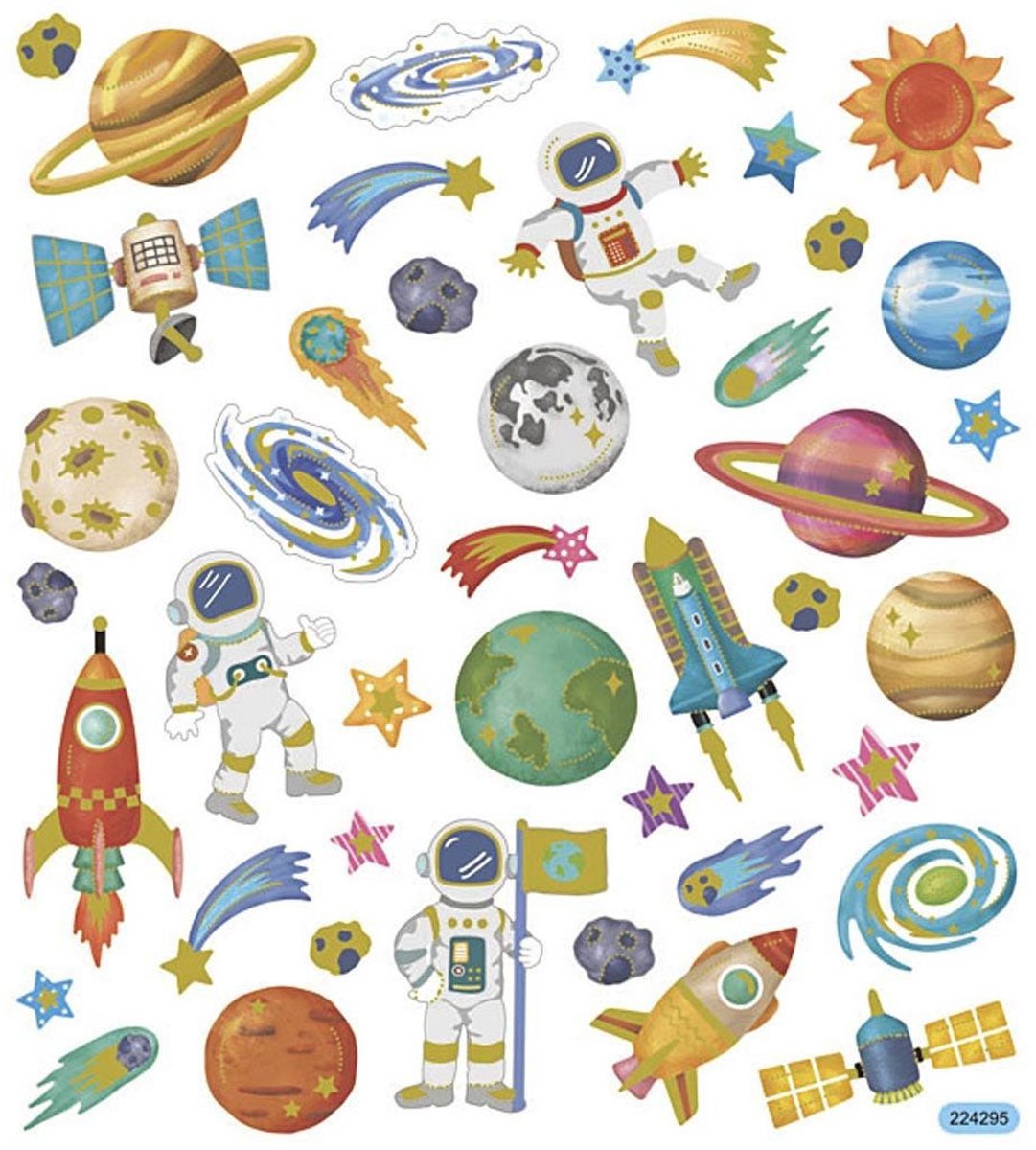 Creativ Company Stickers ruimtevaart, 1 vel