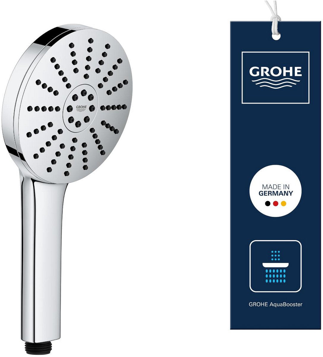 GROHE vitalio joy+ 120 handdouche - 3 straalsoorten - aquabooster - waterbesparend (7 l min) - chroom