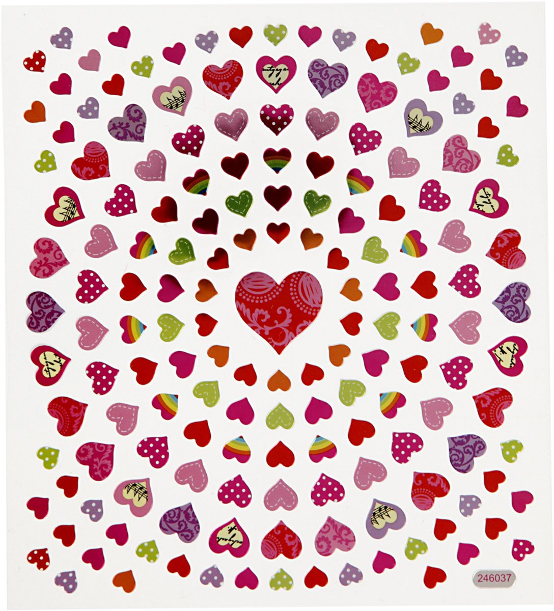 Creativ Company Stickers kleine harten, 1 vel