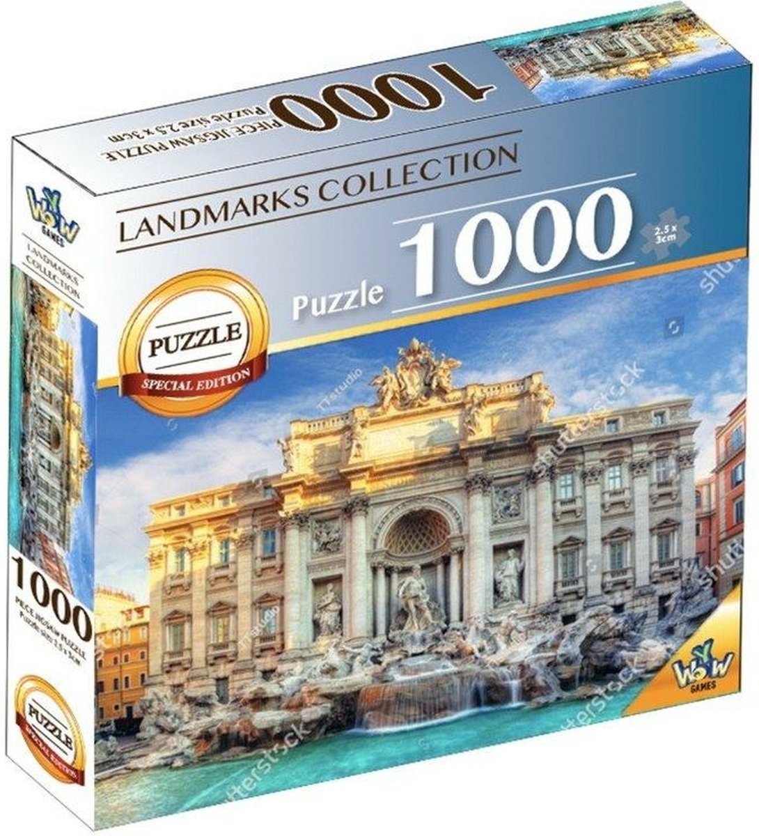 Braet Puzzel world landmarks - trevi fontein 1000 stuks