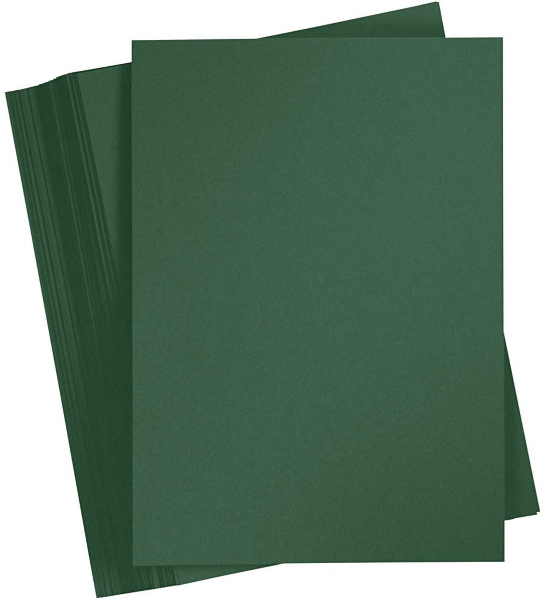 Creativ Company Groen karton 180 grams - dennengroen a4 karton - hobbykarton - stevig papier - a4 papier 180 grams - knutselpapier knutselkarton - 21x29,7 cm - 100 vellen