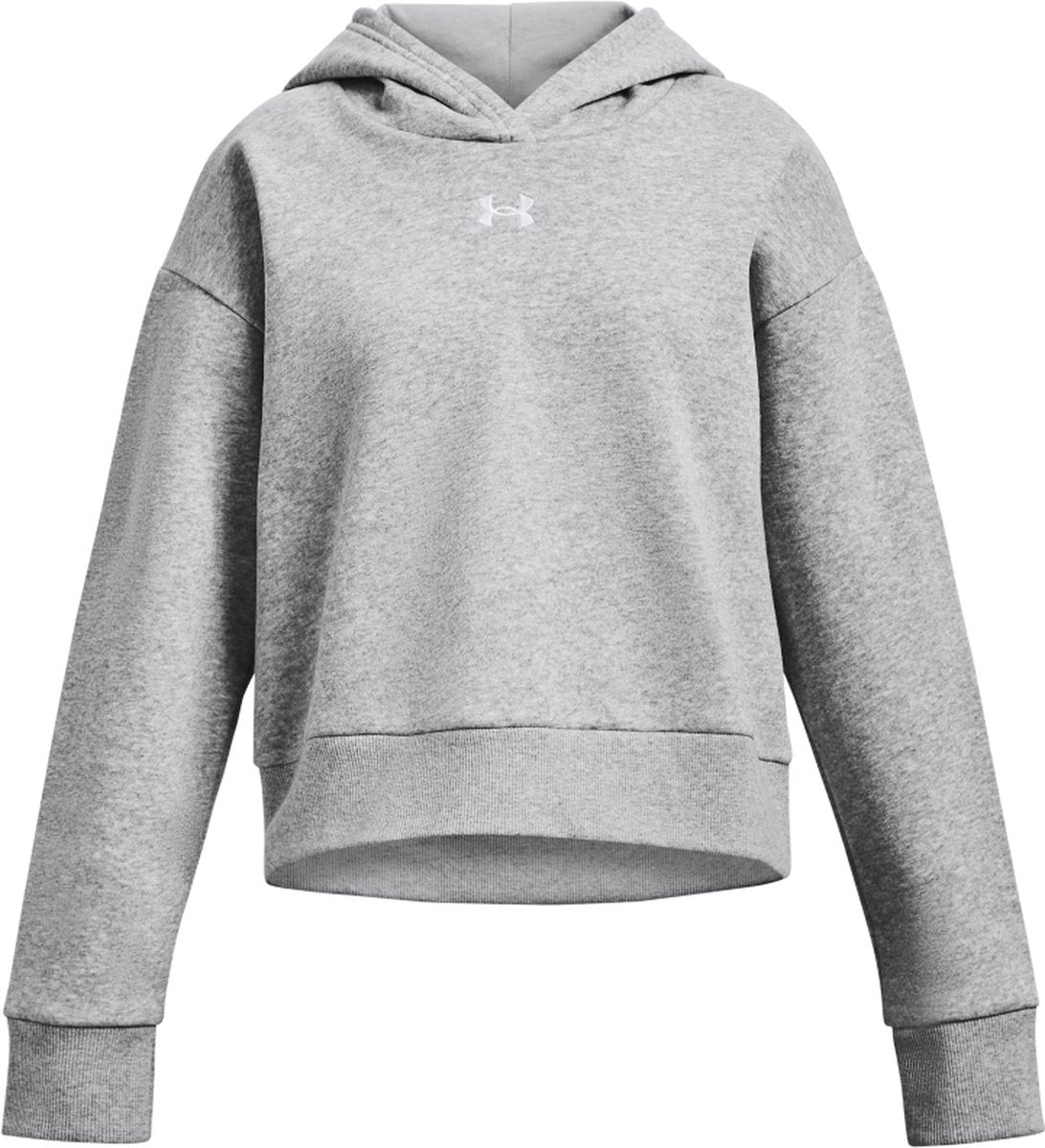 Under Armour ua rival fleece hoodie unisex sporttrui - grijs - wit