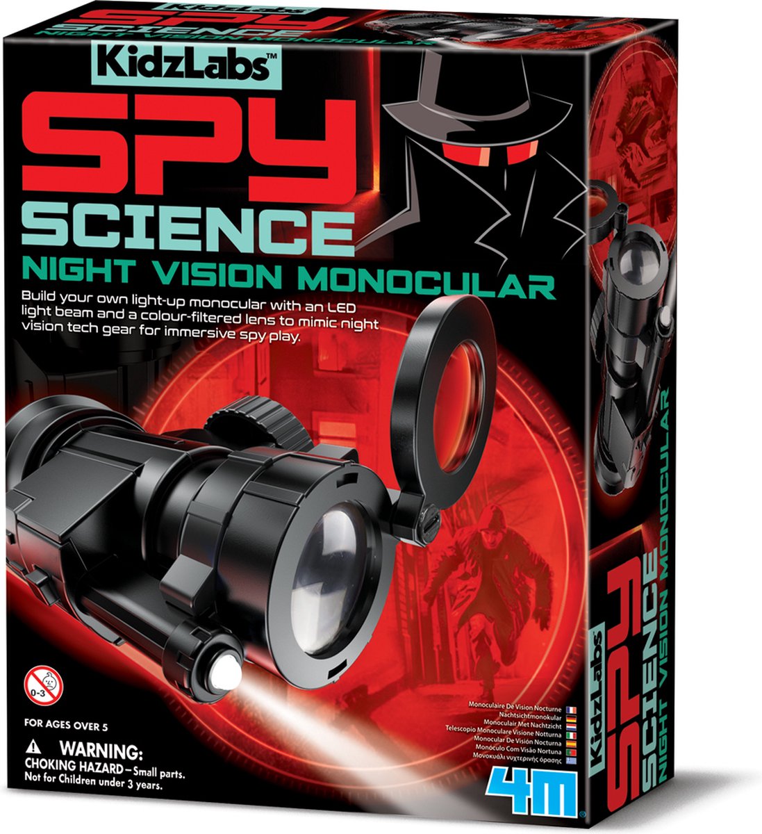 4M wetenschap en spel - monoculaire nachtkijker - bouwpakket - kidzlabs - spy science - 5+