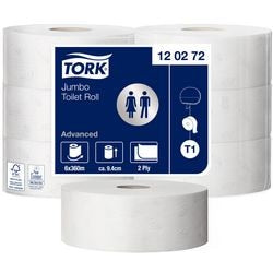 Toiletpapier Tork T1 2-laags wit