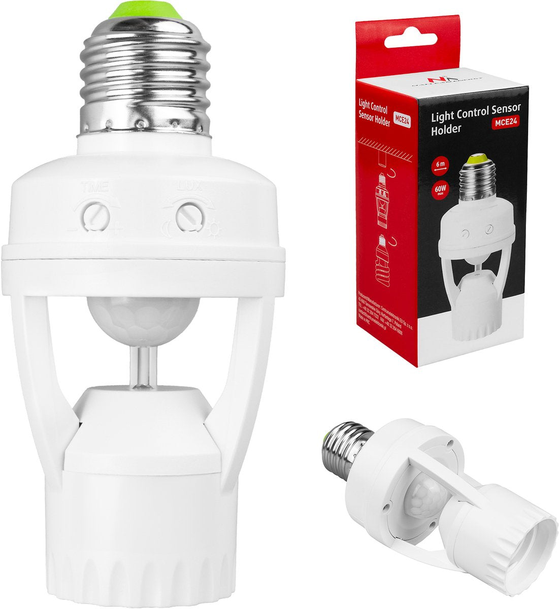 Maclean Energy Lamphouder met automatische 360 ° bewegingssensor mce24