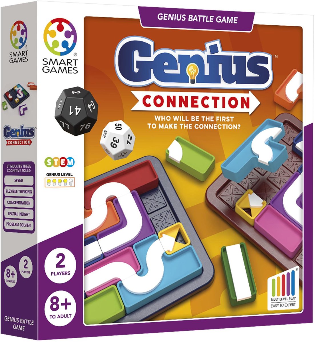 SmartGames genius connection - snel strategisch denkspel - 720 uitdagingen - solospel 2 spelers - vanaf 6 jaar