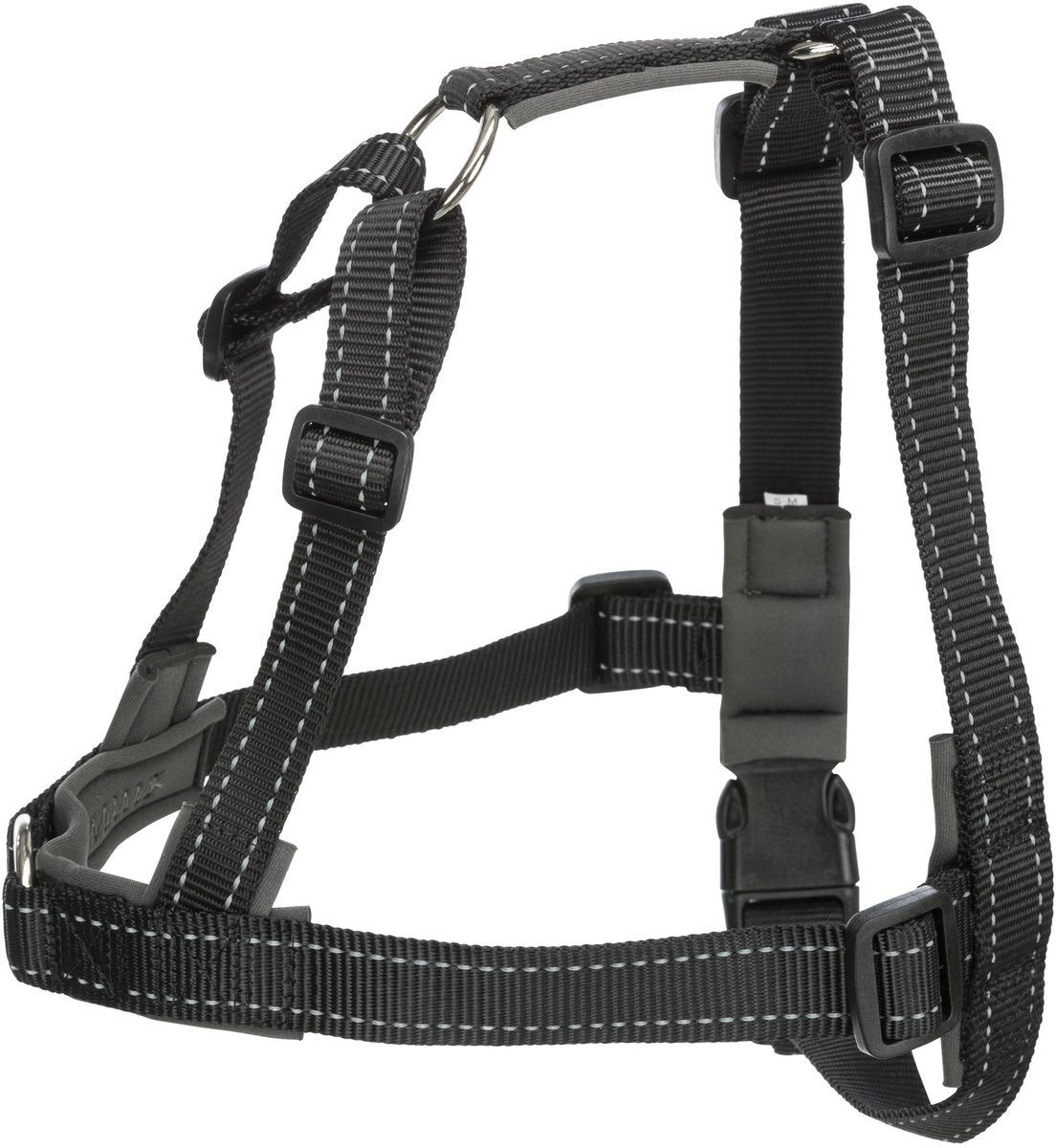 Trixie Hondentuig lead'n'walk - neopreen, verstelbaar 55-90 cm, reflecterend zwart