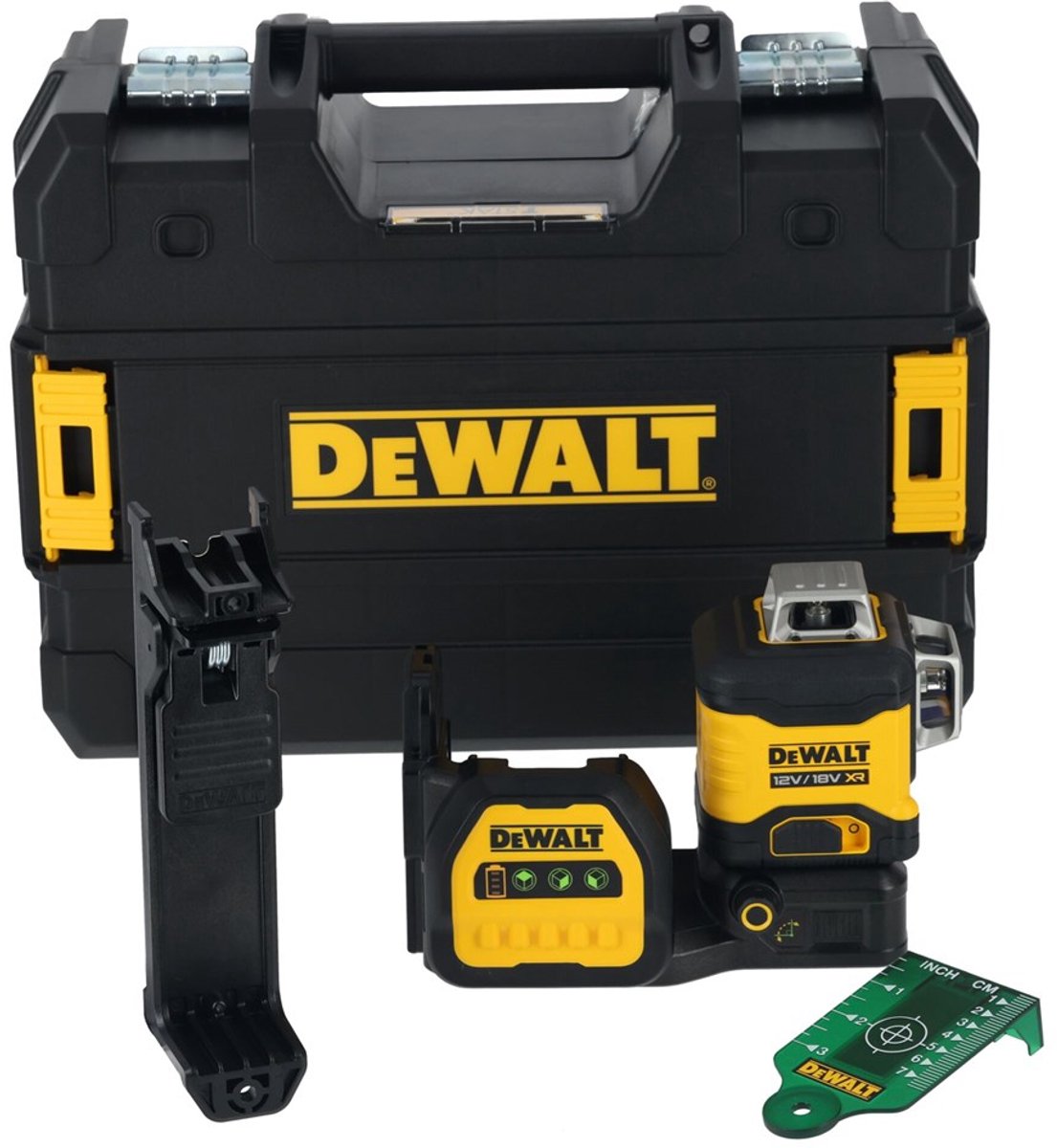 DeWalt dce089ng18 12 18v li-ion accu zelfnivellerende 3x 360 graden kruislijnlaser in koffer - 3 lijnen - 35m - groen
