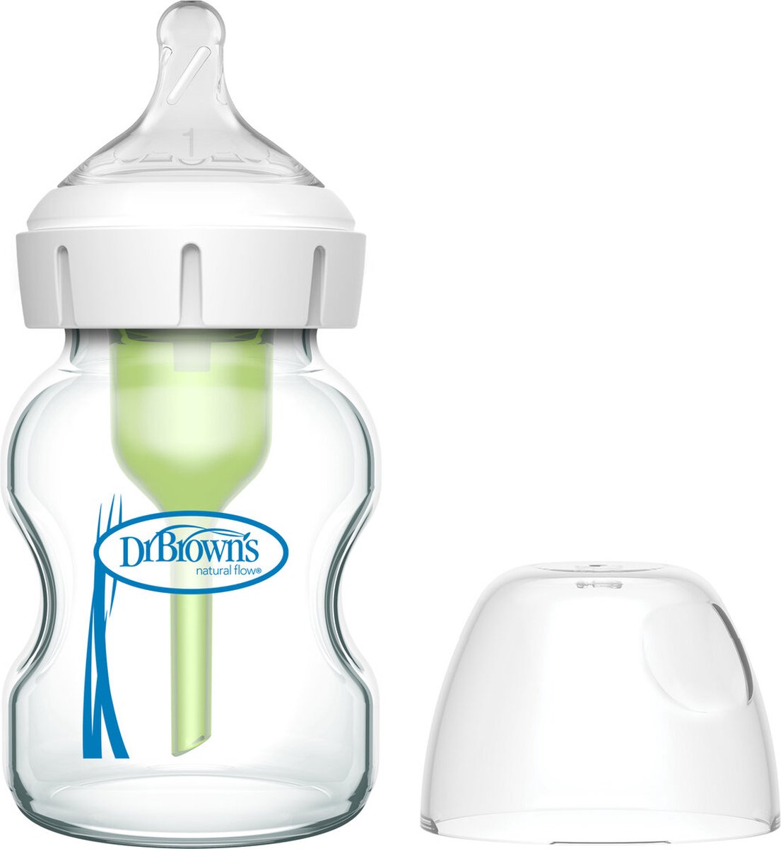 Dr. Brown's options+ anti-colic babyfles - brede halsfles - glas - 150ml