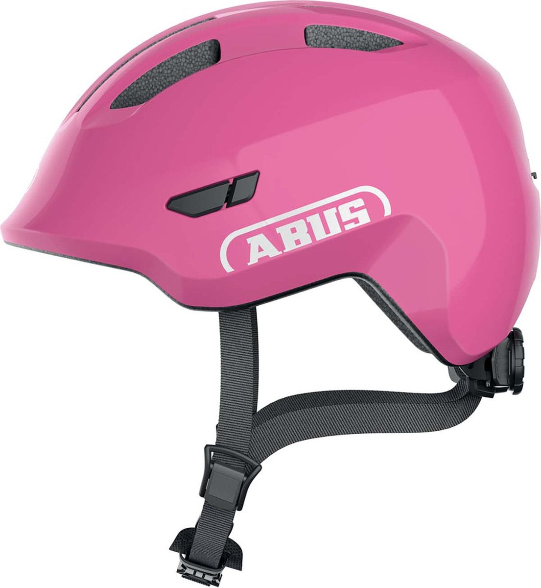 ABUS kinderhelm smiley 3.0 - fietshelm met diepe pasvorm, kindvriendelijke ontwerpen en ruimte voor een vlecht - voor meisjes en jongens - glanzend roze, maat s