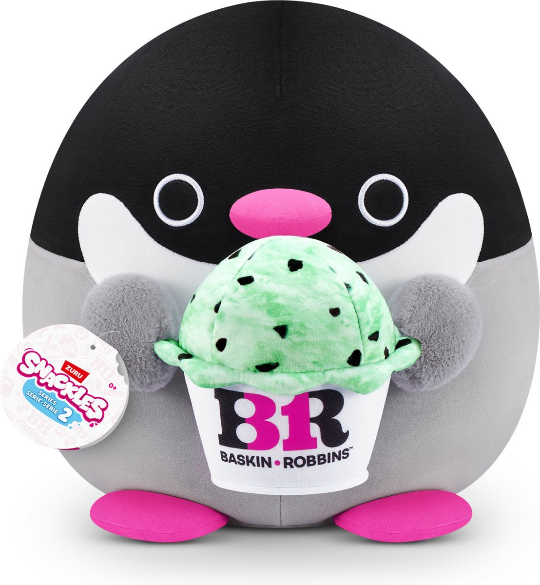 SNACKLES series 2 - pinguin penelope met basink-robbin - 35 cm van zuru